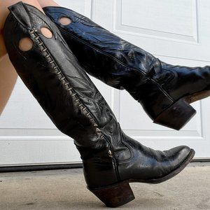 Studded Boots - Black Cowboy Boots